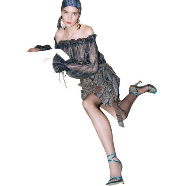 SAINT LAURENT WRAP SKIRT IN PAISLEY SILK GEORGETTE - Image 3