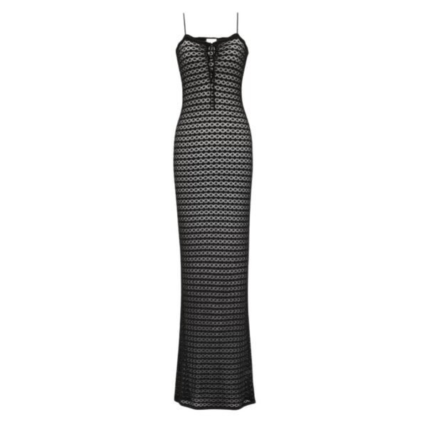 SAINT LAURENT LONG DRESS IN POINTELLE KNIT