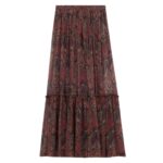 SAINT LAURENT RUFFLED SKIRT IN PAISLEY SILK CREPON
