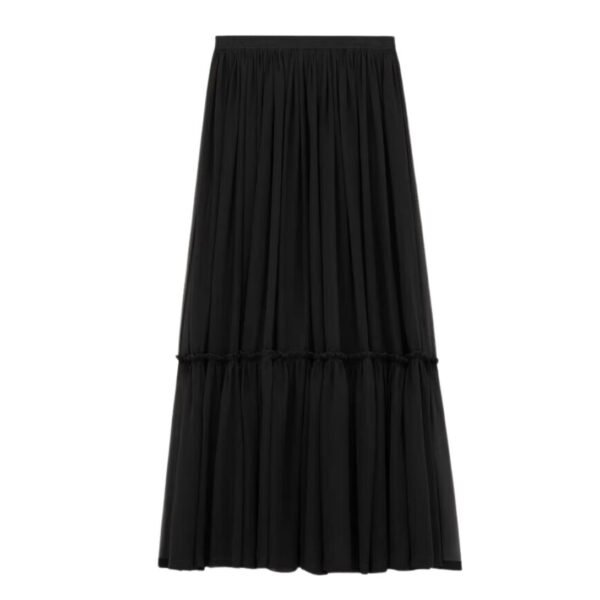 SAINT LAURENT RUFFLED SKIRT IN SILK CREPE MUSLIN - Image 3