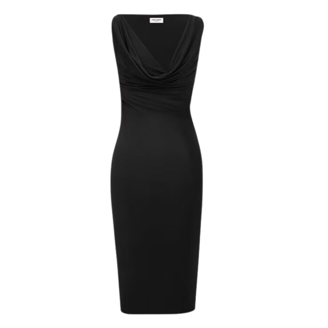 3-1169.jpg SAINT LAURENT COWLNECK DRESS IN KNIT