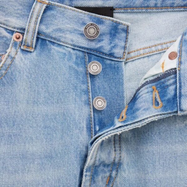 SAINT LAURENT V WAIST LONG BAGGY JEANS IN MICHIGAN BLUE DENIM - Image 3