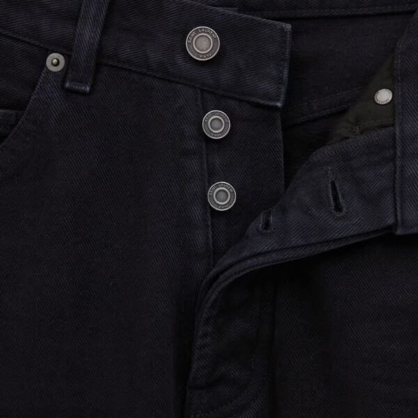 SAINT LAURENT V WAIST LONG BAGGY JEANS IN MIDNIGHT BLACK DENIM - Image 3