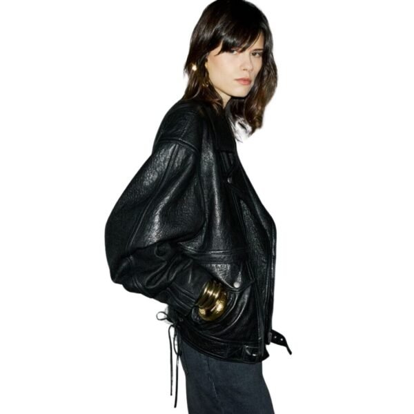 SAINT LAURENT BIKER JACKET IN GRAINED LAMBSKIN - Image 3
