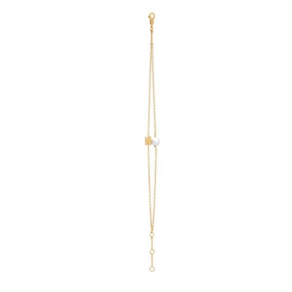 CELINE LES PERLES BRACELET IN RESIN PEARL AND BRASS WITH GOLD FINISH - Image 3