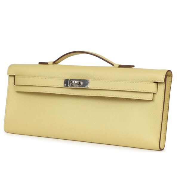 HERMÈS KELLY CUT JAUNE POUSSIN EPSOM PALLADIUM HARDWARE - Image 3
