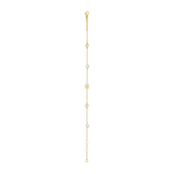 CELINE BRACELET IN BRASS STRASS AND RESIN PEARLS - Image 3