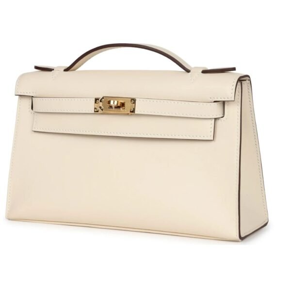 HERMÈS KELLY POCHETTE NATA SWIFT GOLD HARDWARE - Image 3
