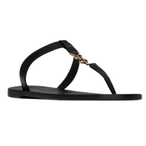 SAINT LAURENT CASSANDRE SLIDES IN SMOOTH LEATHER - Image 3