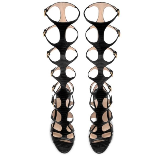TOM FORD PRINTED TEJUS PARADIS KNEE HIGH SANDAL BLACK - Image 3