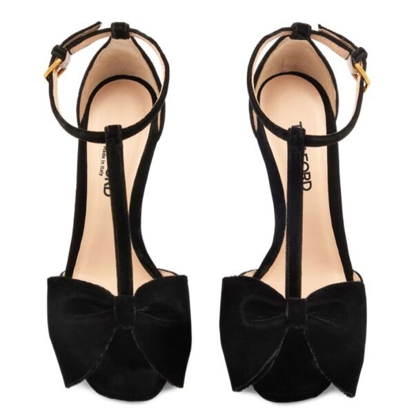 TOM FORD VELVET BRIGITTE SANDAL BLACK - Image 3