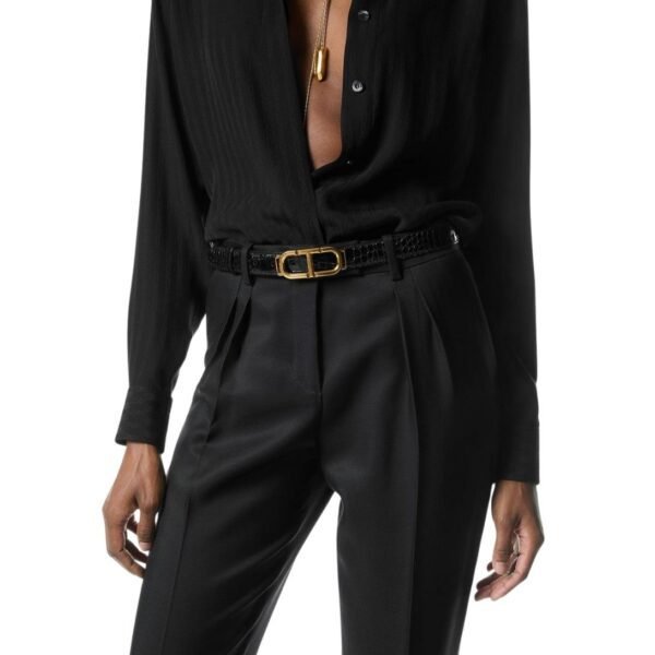 TOM FORD SHINY STAMPED CROCODILE LEATHER BELT - Image 3