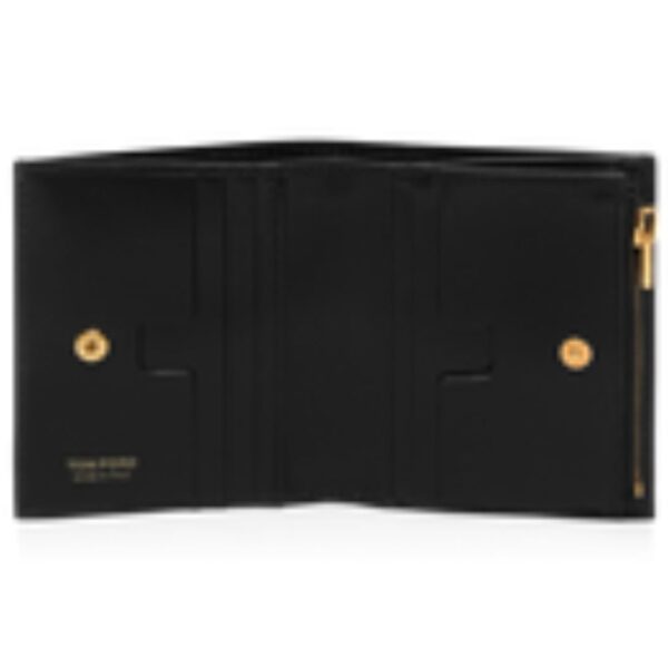 TOM FORD PALMELLATO EFFECT LEATHER COMPACT WALLET BLACK - Image 3