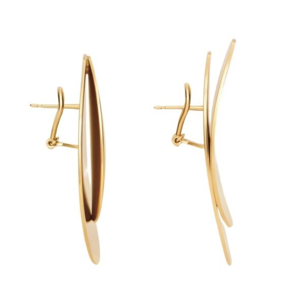 CELINE PETALE EARRINGS IN BRASS WITH GOLD FINISH - Image 3