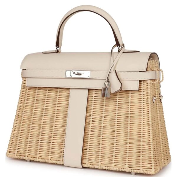 HERMÈS PICNIC KELLY 35 NATA SWIFT PALLADIUM HARDWARE - Image 3
