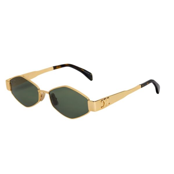 CELINE TRIOMPHE METAL 02 SUNGLASSES IN METAL GOLD-GREEN - Image 4