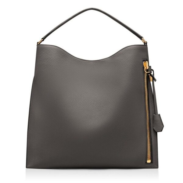 TOM FORD GRAIN LEATHER ALIX LARGE HOBO BLACK - Image 3