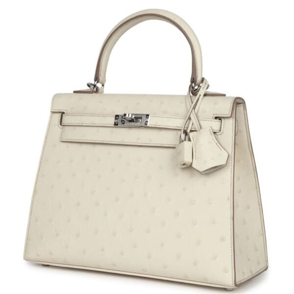 HERMÈS KELLY SELLIER 25 BETON OSTRICH PALLADIUM HARDWARE - Image 3