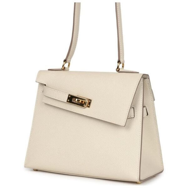 PRE-OWNED HERMÈS KELLY SELLIER EN DESORDRE 20 CRAIE EPSOM GOLD HARDWARE - Image 3