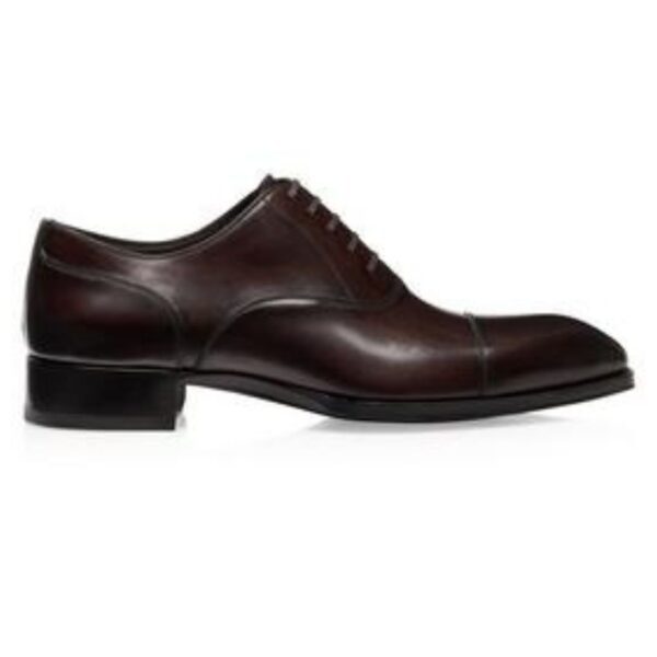 TOM FORD BURNISHED LEATHER ELKAN LACE UP BURNT - Image 2