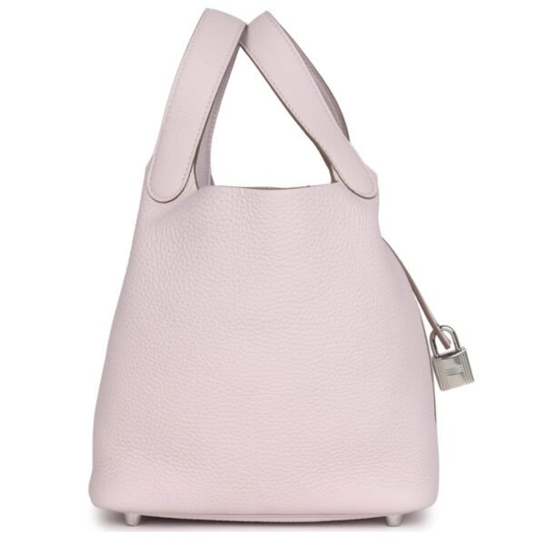 HERMÈS PICOTIN LOCK 18 MAUVE PALE CLEMENCE PALLADIUM HARDWARE - Image 3