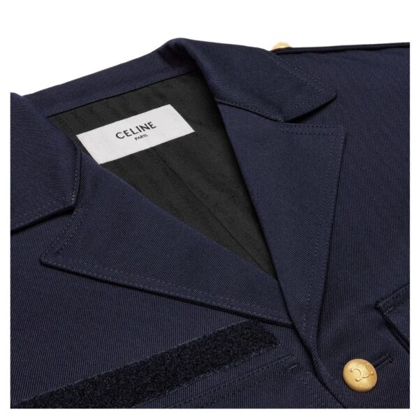 CELINE CROPPED SAHARIENNE JACKET IN DIAGONAL WOOL - Image 3