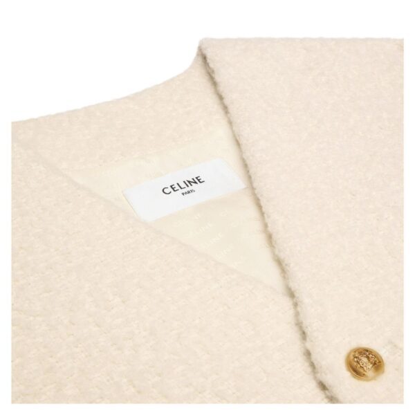 CELINE OVERSIZED JACKET IN CASHMERE NATTÉ IVOIRE - Image 4