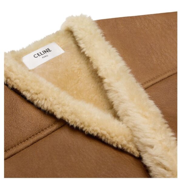 CELINE OVERSIZED SLEEVELESS JACKET IN CURLY LAMBSKIN - Image 3