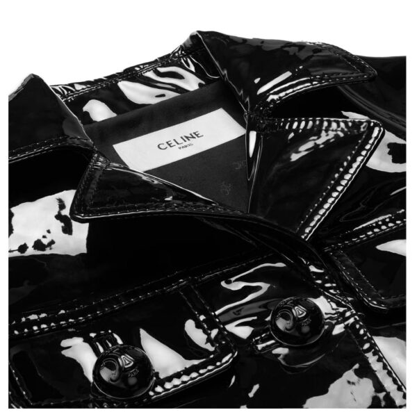 CELINE STRAIGHT BLOUSON JACKET IN PATENT LAMBSKIN LEATHER - Image 3