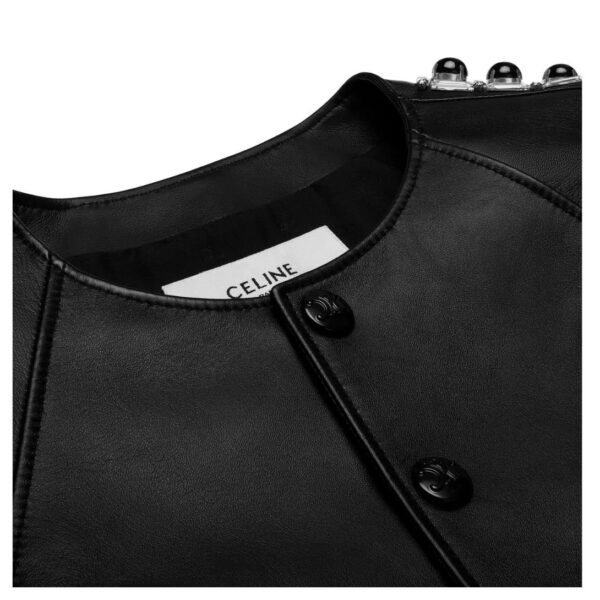 CELINE EMBROIDERED BLOUSON JACKET IN SOFT LAMBSKIN - Image 3