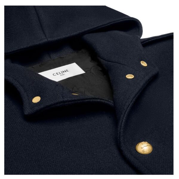 CELINE HOODED TRIOMPHE COAT IN WOOL FELT - Image 3