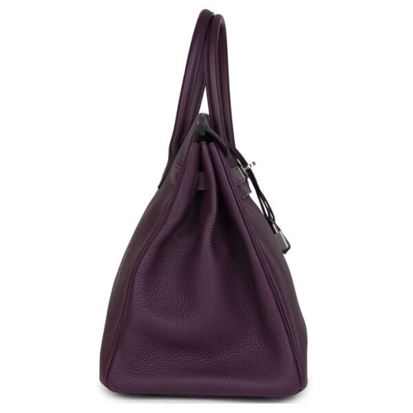PRE-OWNED HERMÈS BIRKIN 35 CASSIS TOGO PALLADIUM HARDWARE - Image 4