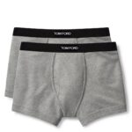 TOM FORD COTTON BOXER BRIEFS TWO PACK GREY