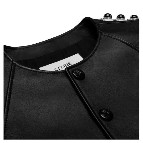 CELINE EMBROIDERED BLOUSON JACKET IN SOFT LAMBSKIN - Image 3