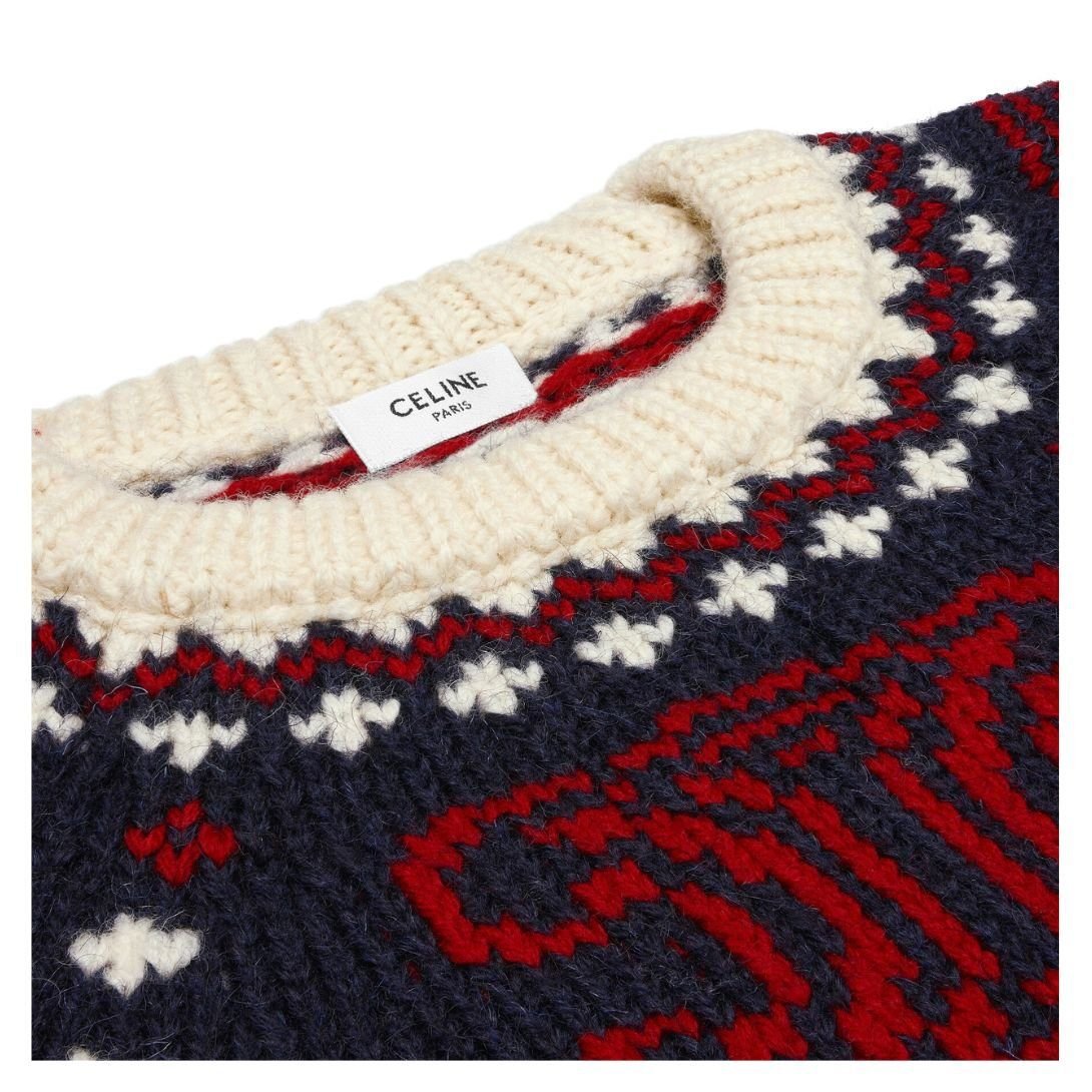 CELINE TRIOMPHE CREW NECK SWEATER IN FAIR ISLE WOOL - Image 3