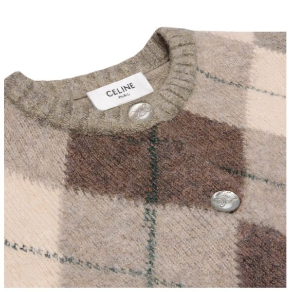 CELINE CARDIGAN IN ARGYLE ALPACA WOOL - Image 3