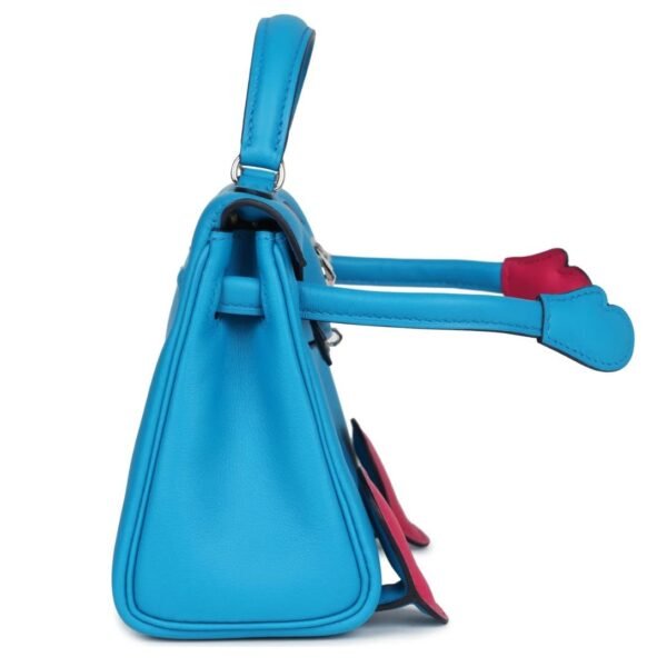 HERMÈS QUELLE IDOLLE KELLY DOLL BLEU FRIDA AND ROSE EXTREME SWIFT PALLADIUM HARDWARE - Image 4