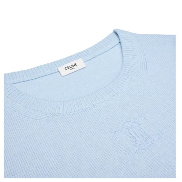 CELINE CREW NECK SWEATER IN HERITAGE CASHMERE BABY BLUE - Image 3