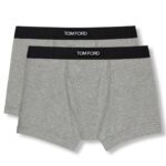 TOM FORD COTTON MODAL BOXER BRIEFS TWO PACK GREY