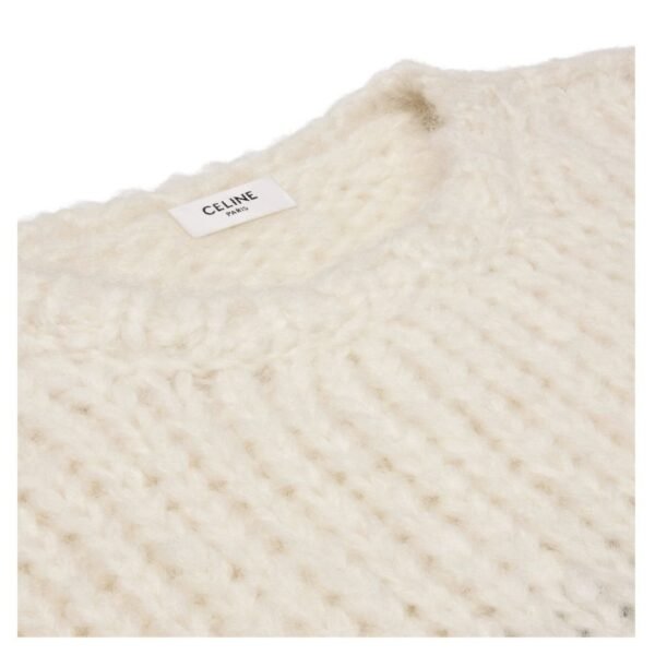 CELINE STRIPED CREW NECK SWEATER IN CHUNKY MOHAIR AND WOOL - Image 3