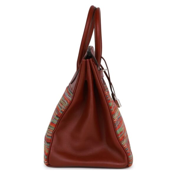 PRE-OWNED HERMÈS BIRKIN 35 VIBRATO ROUGE H BOXCALF PALLADIUM HARDWARE - Image 4