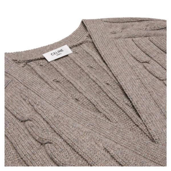CELINE CABLE-KNIT TRIOMPHE CARDIGAN IN CASHMERE - Image 3