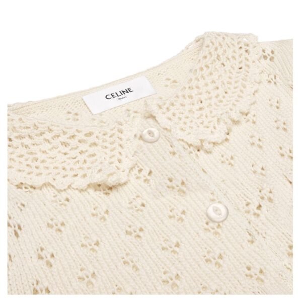 CELINE CROPPED CARDIGAN IN POINTELLE COTTON - Image 3