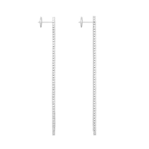 CELINE TENNIS COCKTAIL EARRINGS IN WHITE GOLD AND DIAMONDS - Image 3