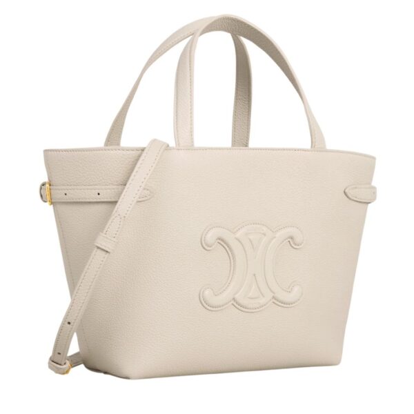 CELINE MINI CABAS ANAIS CUIR TRIOMPHE IN GRAINED CALFSKIN PALE BEIGE - Image 5