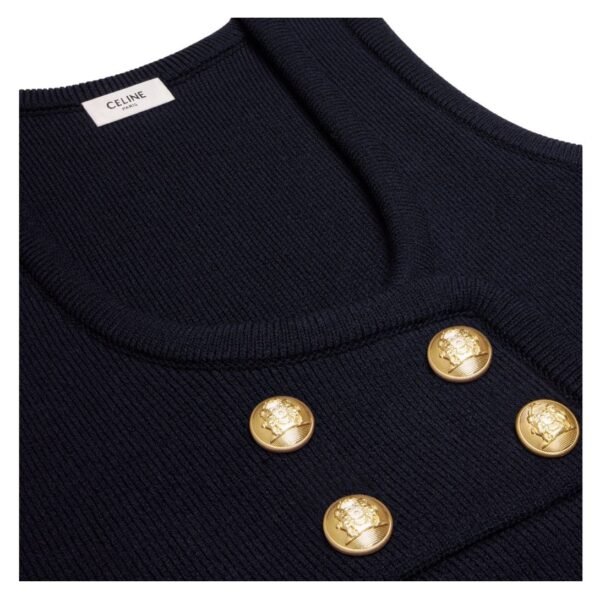 CELINE TUNIC MINI DRESS IN INTERLOCK WOOL - Image 3