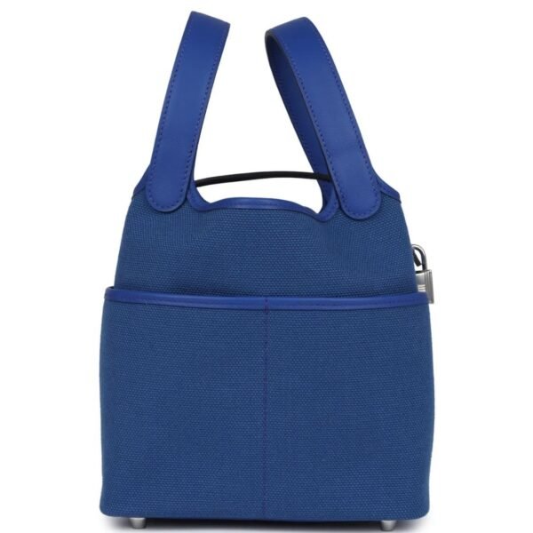 HERMÈS PICOTIN CARGO 18 BLEU ROYAL SWIFT AND TOILE CANVAS PALLADIUM HARDWARE - Image 2