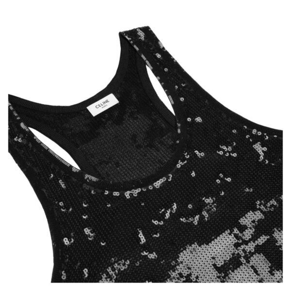 CELINE EMBROIDERED TANK TOP IN SILK AND COTTON - Image 3