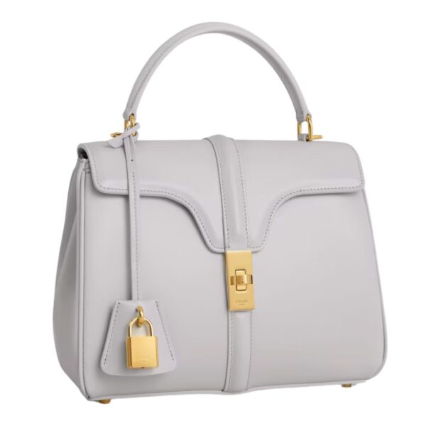 CELINE SMALL 16 BAG IN SATINATED CALFSKIN CLOUDY GREY - Image 8