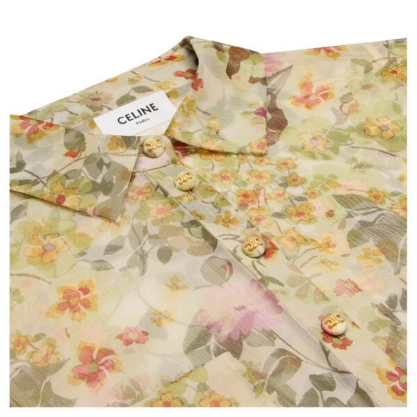 CELINE LONG SHIRT DRESS IN SILK CREPON - Image 3